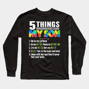 Autism Awareness Support Autism Son Kids for Mom Dad Long Sleeve T-Shirt